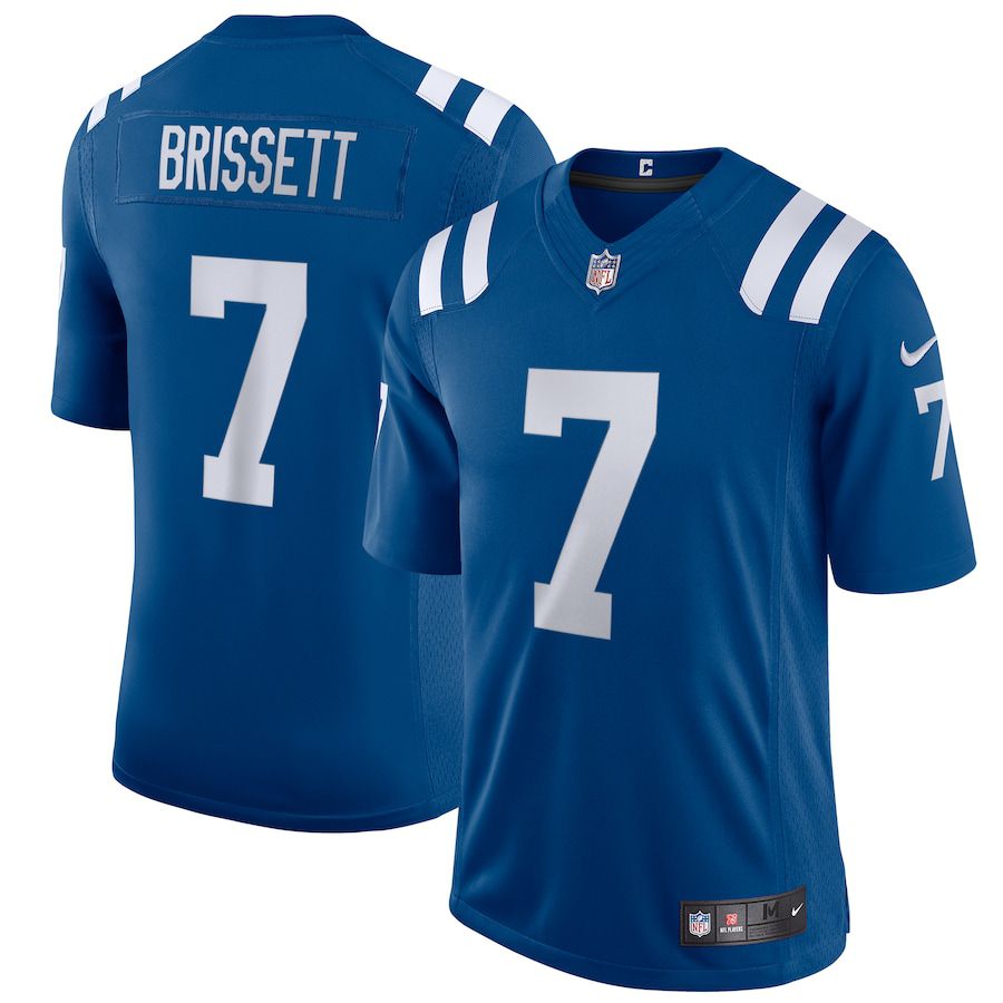 Men Indianapolis Colts 7 Jacoby Brissett Nike Royal Vapor Limited NFL Jersey